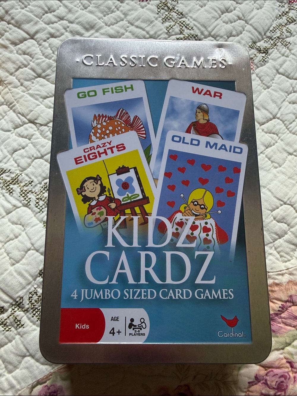 Cardinal Kidz Cardz Jumbo Card Games Tin - Blue